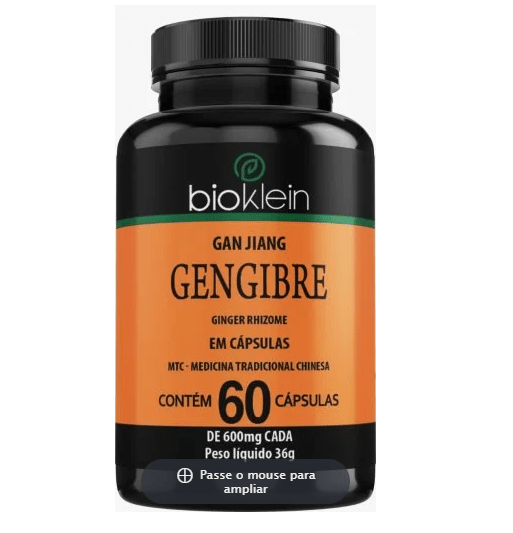 GENGIBRE - BIOKLEIN 60 CÁPSULAS 600mg