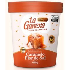 PASTA DE AMENDOIM SABOR CARAMELO E FLOR DE SAL - LA GANEXA 450 GRAMAS 